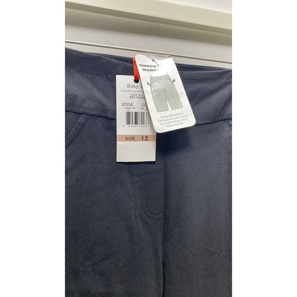 Ruby Rd Size 12 Women’s Slimming Waist Band Pants Brand New Black - Picture 2 of 10